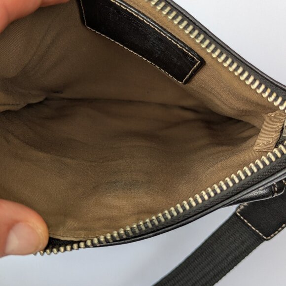 Vintage Coach Black Leather Hamilton Crossbody Bag with Buckle Front Pocket - Picture 7 of 7